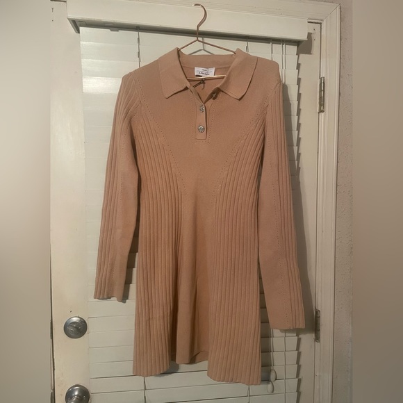 & Other Stories dress-ribbed sweater with rhinestone buttons, fits a S or XS NWT - Picture 3 of 12